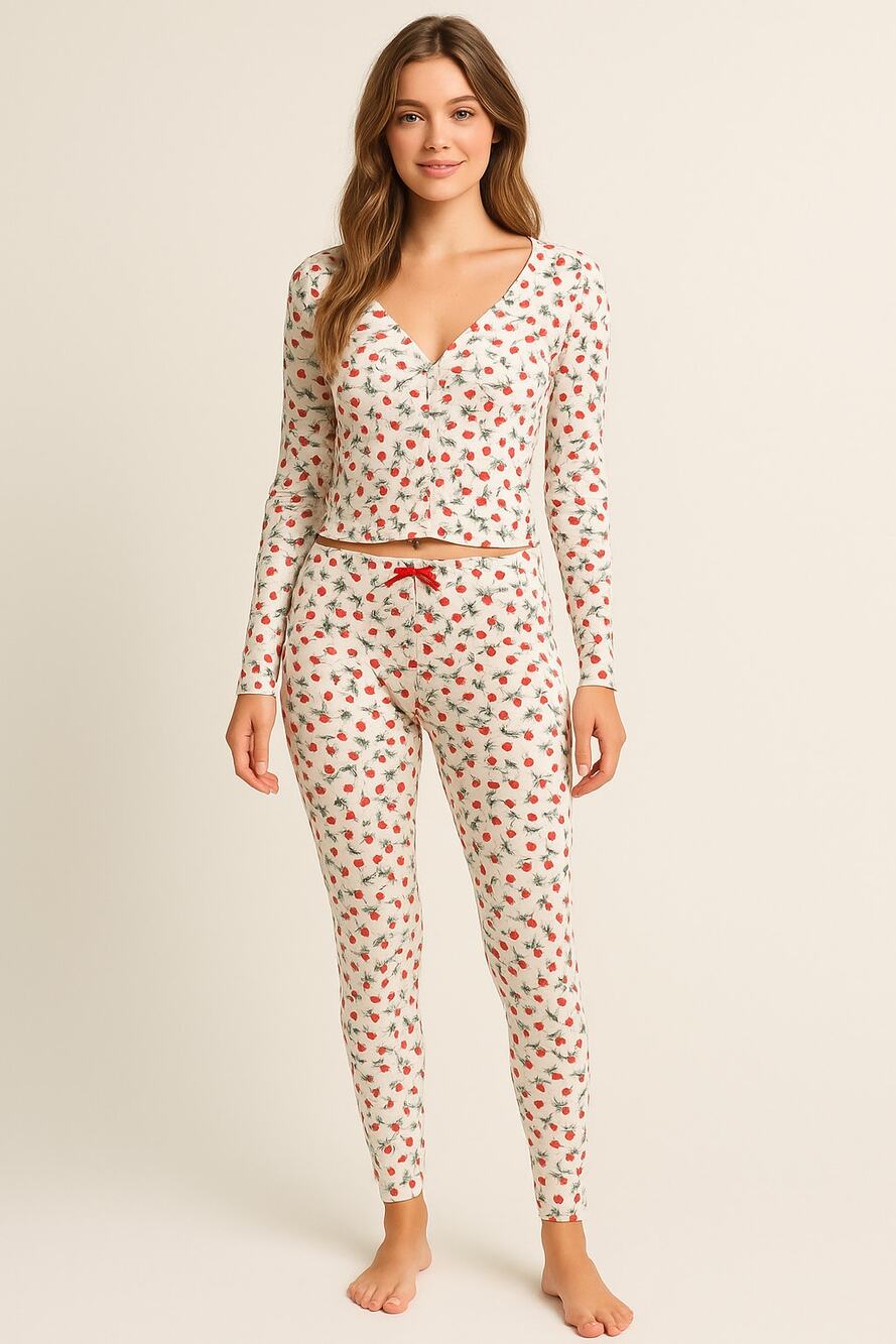 For Love & Lemons Ribbed Floral Lounge Set Size M